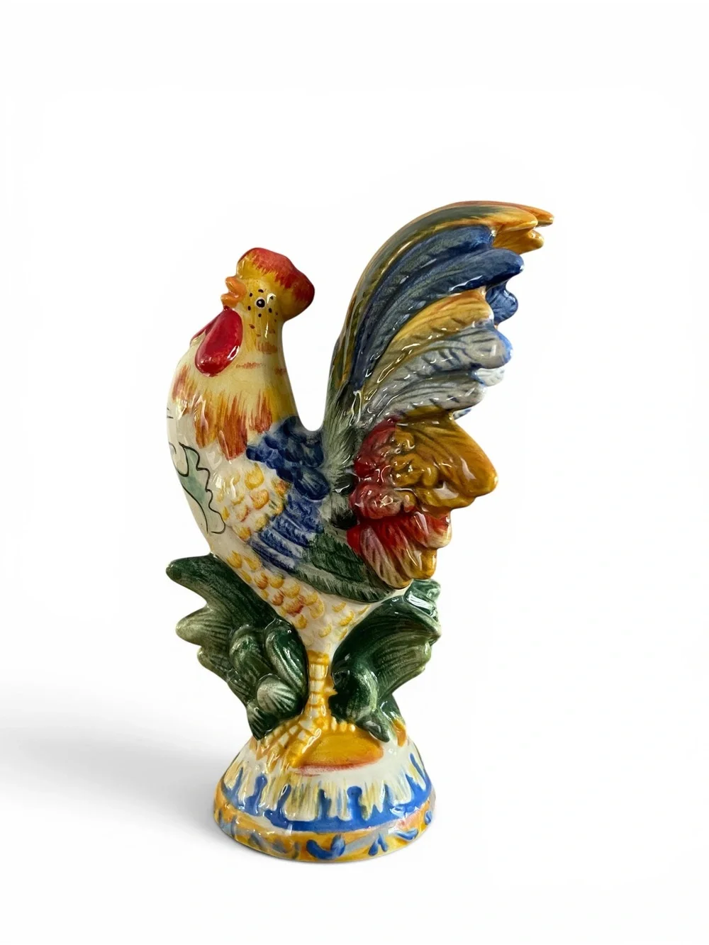Fitz & Floyd Ricamo Rooster and Hen Salt & Pepper Set of 2